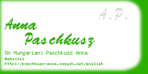 anna paschkusz business card